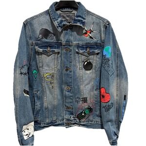 Brooklyn Cloth No Cap Retro 90s Graphics Denim Jean Jacket Men's Size M